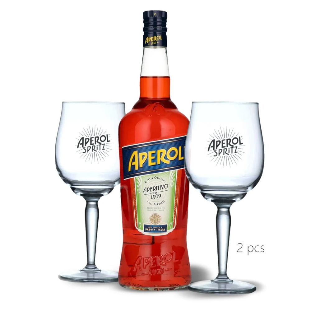 New Aperol Spritz Cocktail Glasses Set Of 2 - Picture 13 of 13